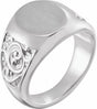 Sterling Silver 14x12 mm Scroll Signet Ring 