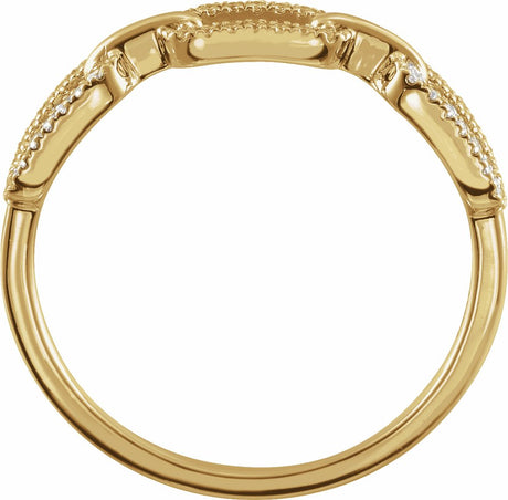 14K Yellow 1/6 CTW Natural Diamond Chain Link Ring