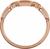 14K Rose 1/6 CTW Natural Diamond Chain Link Ring