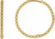 14K Yellow Gold Beaded 20 mm Hoop Earrings