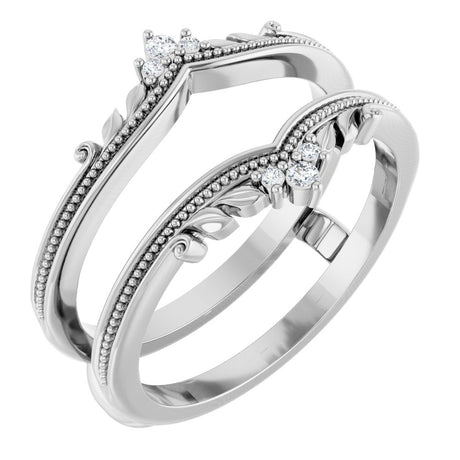Platinum .04 CTW Natural Diamond Ring Guard