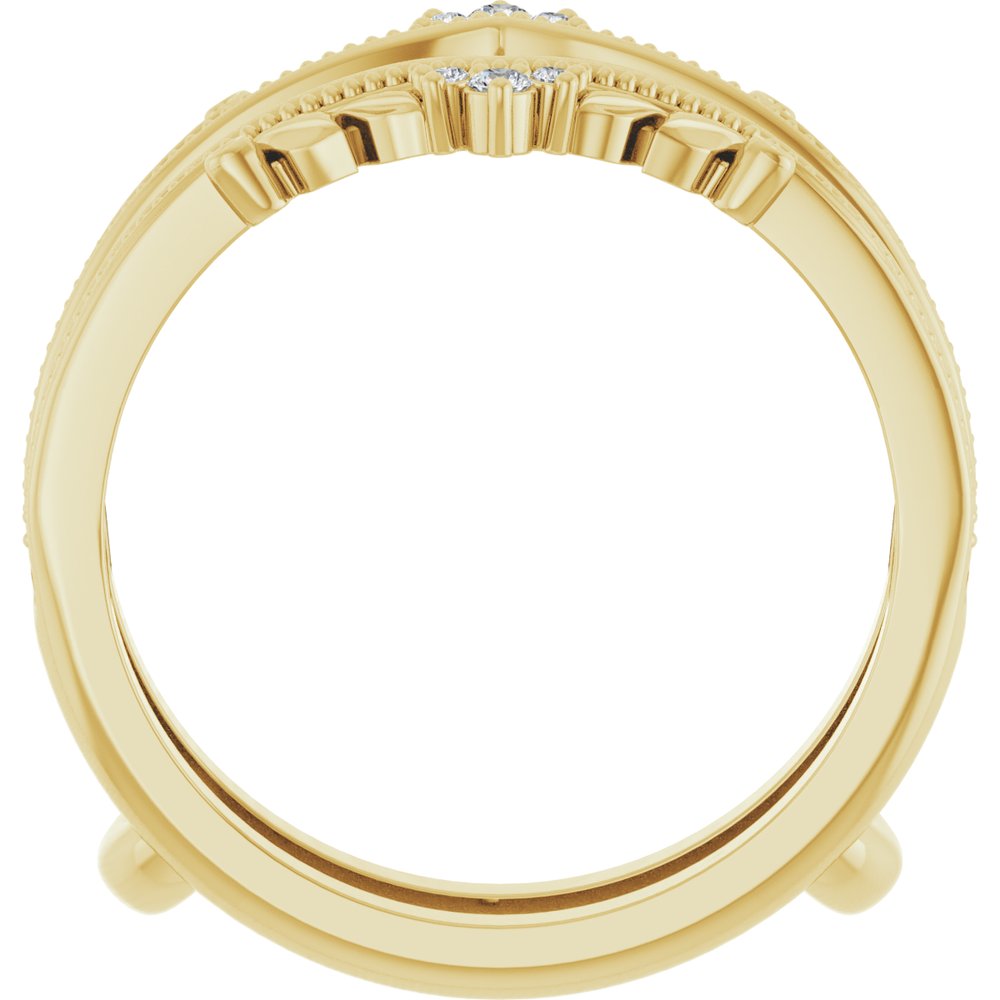 14K Yellow Gold .04 CTW Natural Diamond Ring Guard