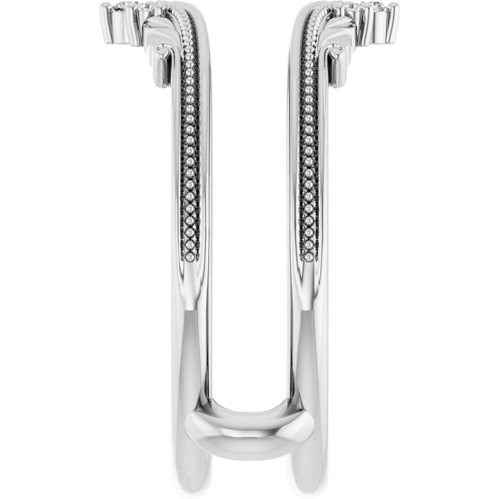 Platinum .04 CTW Natural Diamond Ring Guard