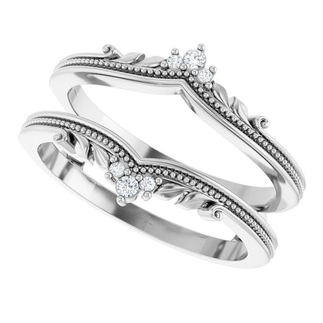 Platinum .04 CTW Natural Diamond Ring Guard
