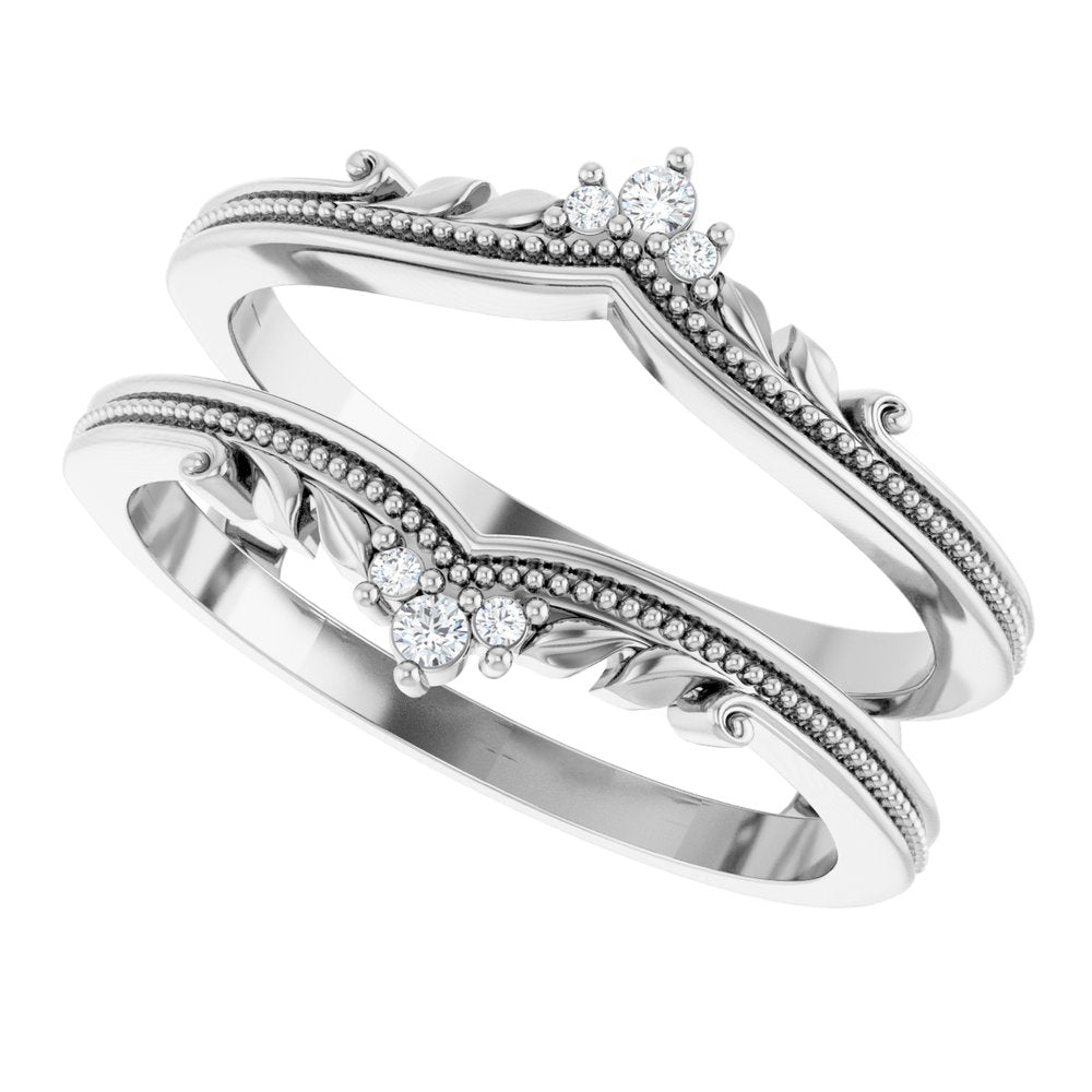 Platinum .04 CTW Natural Diamond Ring Guard