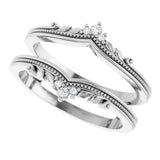 Platinum .04 CTW Natural Diamond Ring Guard
