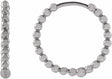 14K White Gold Beaded 15 mm Hoop Earrings