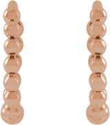 14K Rose Gold Beaded 11 mm Hoop Earrings