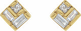 14K Yellow 1/6 CTW Natural Diamond Geometric Earrings