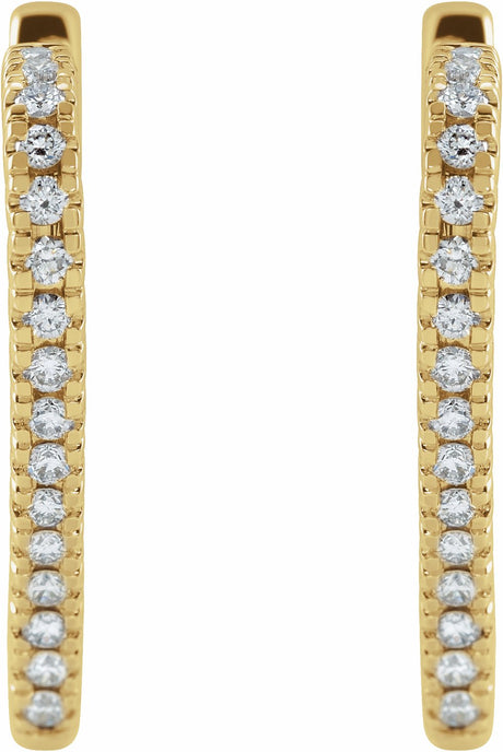 14K Yellow 5/8 CTW Natural Diamond Heart Earrings