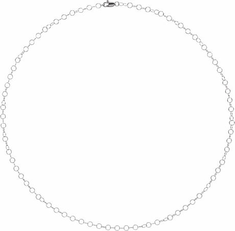 14K White Gold 3.5 mm Round Cable 16" Chain 