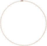 14K Rose Gold 3.5 mm Round Cable 16" Chain 