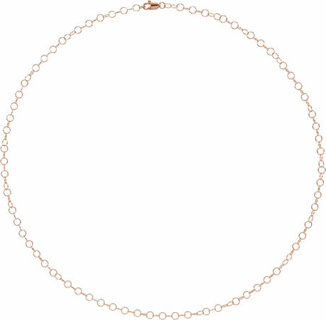 14K Rose Gold 3.5 mm Round Cable 16" Chain 