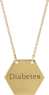 14K Yellow 17.8x15.5 mm Medical Identification 18" Necklace