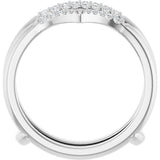 14K White Gold 1/8 CTW Natural Diamond Half Tapered V Ring Guard