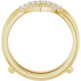 14K Yellow 1/8 CTW Natural Diamond Half Tapered V Ring Guard