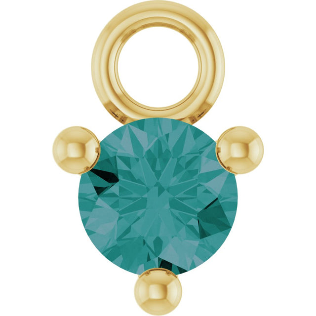 14K Yellow Petite Pavé™ 1/10 CT Lab-Grown Alexandrite Dangle