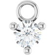 14K White Petite Pavé™ 1/10 CT Natural White Sapphire Dangle