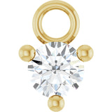 14K Yellow Petite Pavé™ 1/10 CT Natural White Sapphire Dangle