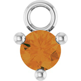 14K White Petite Pavé™ 1/10 CT Natural Citrine Dangle