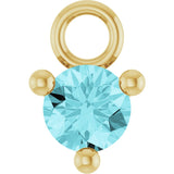 14K Yellow Petite Pavé™ 1/10 CT Natural Blue Zircon Dangle