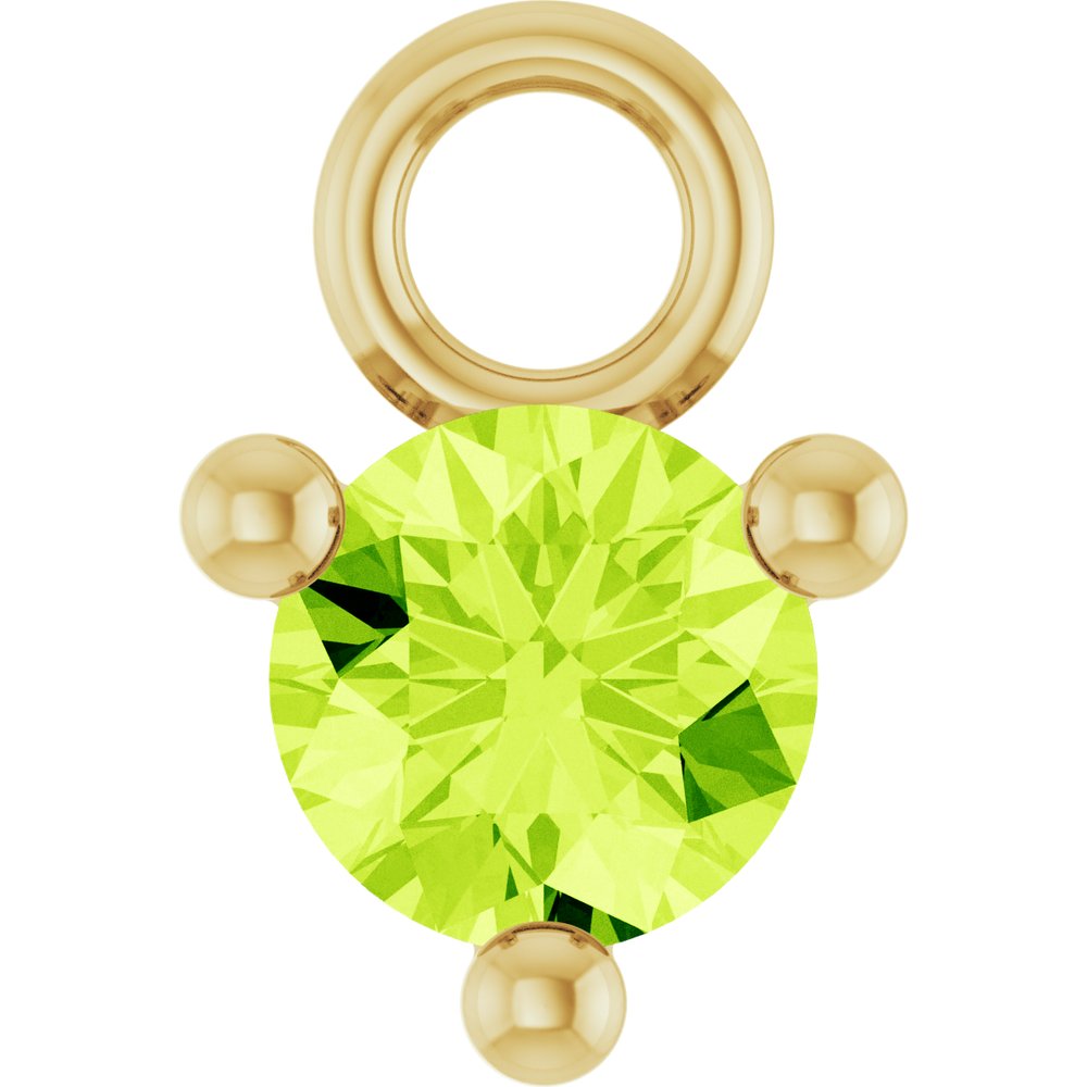 14K Yellow Petite Pavé™ 1/10 CT Natural Peridot Dangle