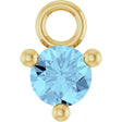 14K Yellow Petite Pavé™ 1/10 CT Natural Aquamarine Dangle