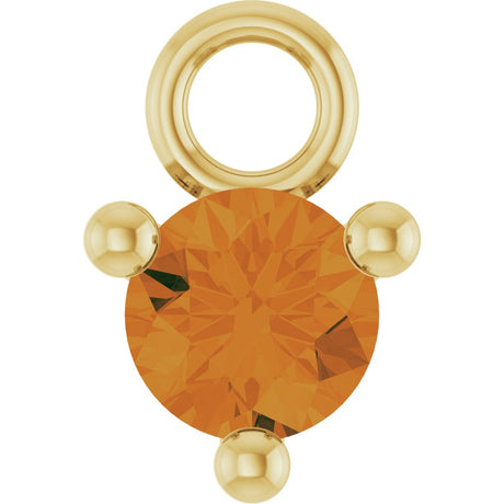 14K Yellow Petite Pavé™ 1/10 CT Natural Citrine Dangle