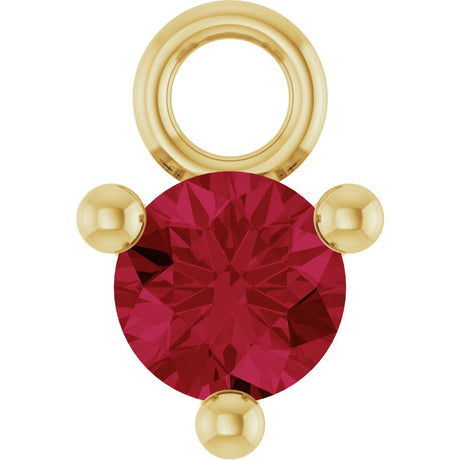 14K Yellow Petite Pavé™ 1/10 CT Natural Ruby Dangle