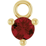 14K Yellow Petite Pavé™ 1/10 CT Natural Mozambique Garnet Dangle