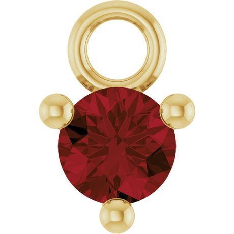 14K Yellow Petite Pavé™ 1/10 CT Natural Mozambique Garnet Dangle