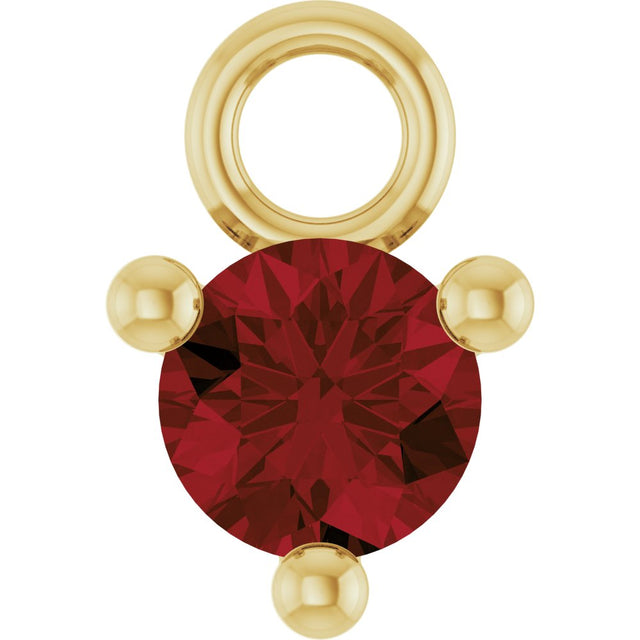 14K Yellow Petite Pavé™ 1/10 CT Natural Mozambique Garnet Dangle