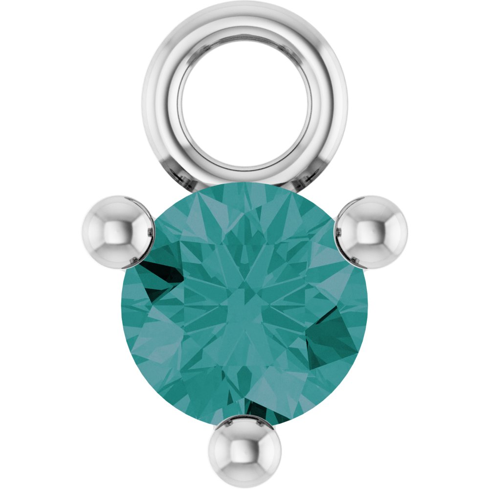 14K White Petite Pavé™ 1/10 CT Lab-Grown Alexandrite Dangle