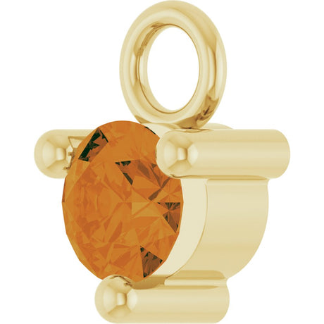 14K Yellow Petite Pavé™ 1/10 CT Natural Citrine Dangle