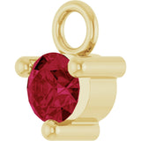 14K Yellow Petite Pavé™ 1/10 CT Natural Ruby Dangle