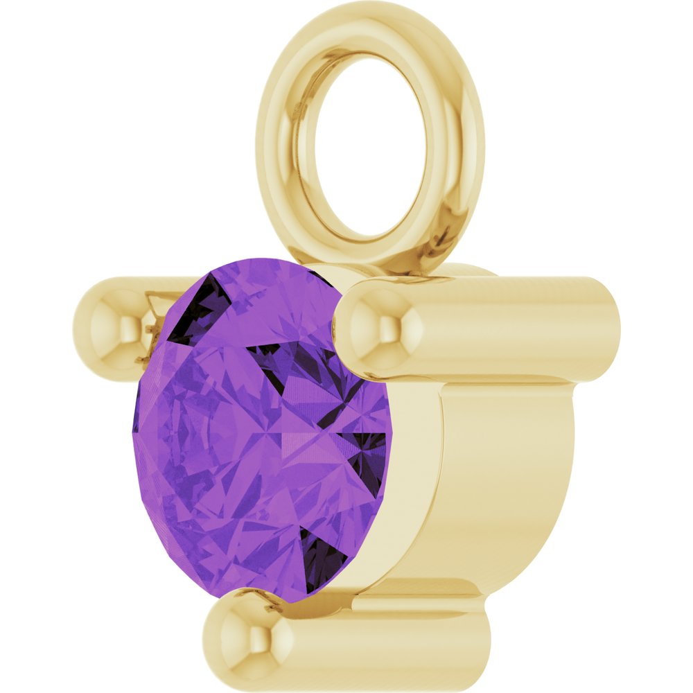 14K Yellow Petite Pavé™ 1/10 CT Natural Amethyst Dangle