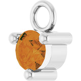 14K White Petite Pavé™ 1/10 CT Natural Citrine Dangle