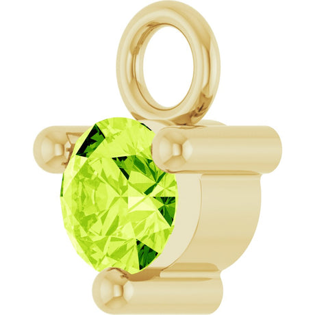 14K Yellow Petite Pavé™ 1/10 CT Natural Peridot Dangle