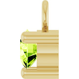 14K Yellow Petite Pavé™ 1/10 CT Natural Peridot Dangle