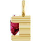 14K Yellow Petite Pavé™ 1/10 CT Natural Ruby Dangle