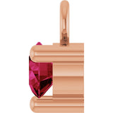 14K Rose Petite Pavé™ 1/10 CT Natural Ruby Dangle