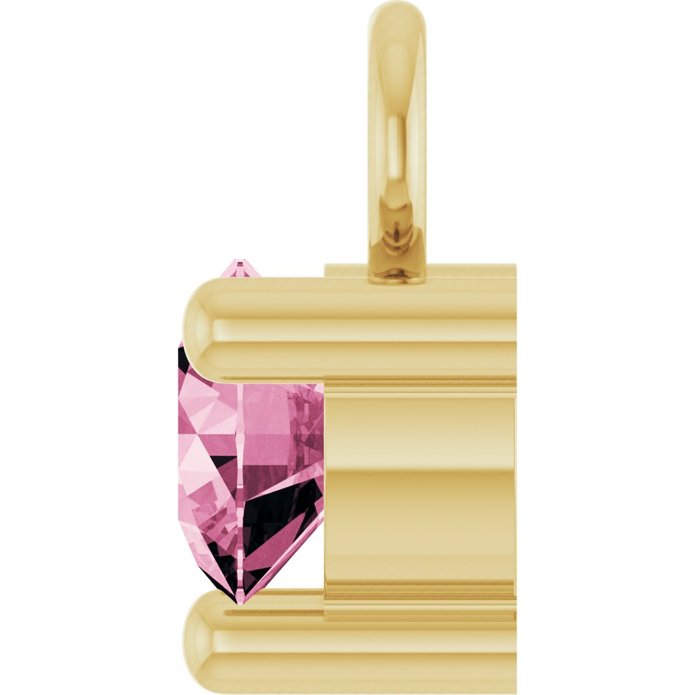 14K Yellow Petite Pavé™ 1/10 CT Natural Pink Tourmaline Dangle