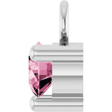 14K White Petite Pavé™ 1/10 CT Natural Pink Tourmaline Dangle