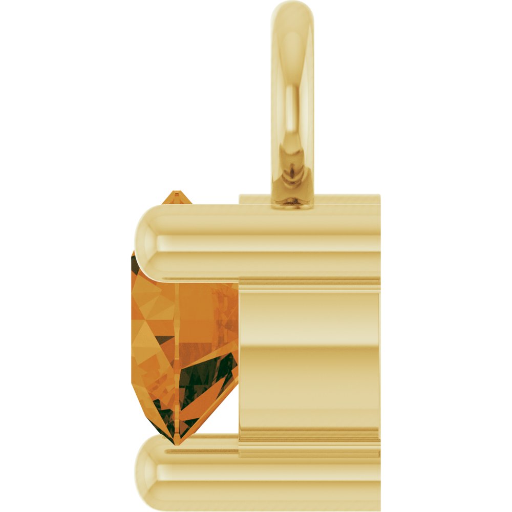 14K Yellow Petite Pavé™ 1/10 CT Natural Citrine Dangle