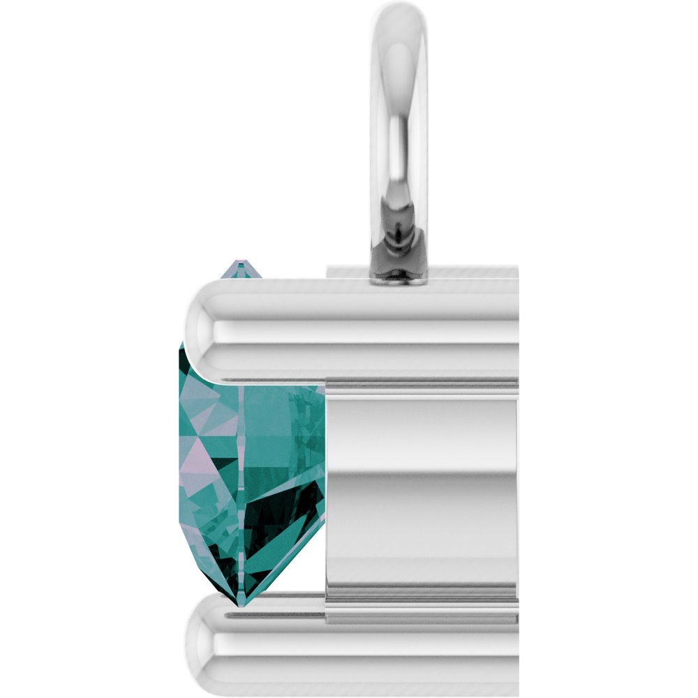 14K White Petite Pavé™ 1/10 CT Lab-Grown Alexandrite Dangle