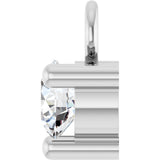 14K White Petite Pavé™ 1/10 CT Natural White Sapphire Dangle