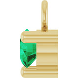 14K Yellow Petite Pavé™ 1/10 CT Natural Emerald Dangle