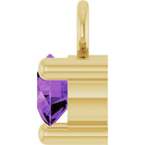 14K Yellow Petite Pavé™ 1/10 CT Natural Amethyst Dangle