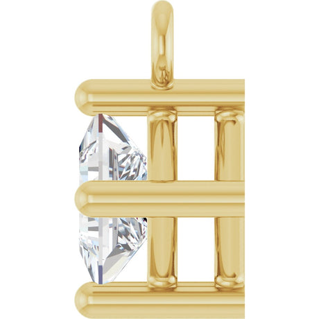 14K Yellow 1/6 CT Natural Diamond Basket Dangle