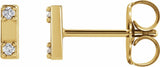 14K Yellow Gold .03 CTW Natural Diamond Two-Stone Bar Earrings